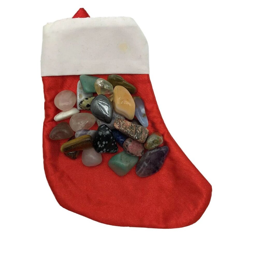 Rock Lovers Tumbled Collection Christmas Mini Stocking Gift Crystals Holiday